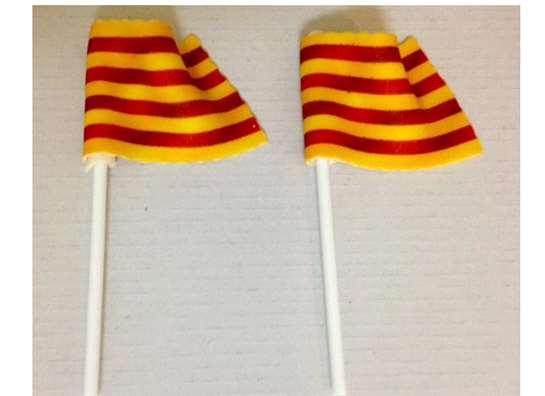 senyera catalana azúcar con bastoncillo